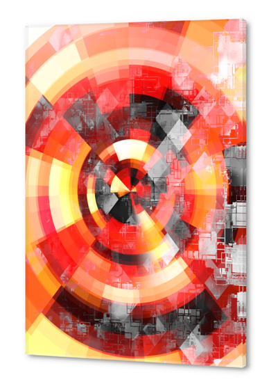 graphic design geometric circle pattern abstract background in red brown yellow Acrylic prints by Timmy333