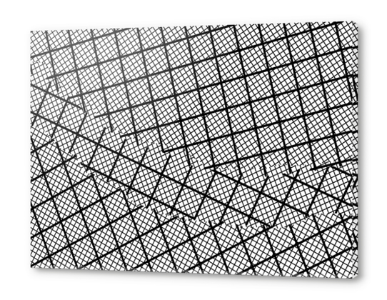 geometric square shape line pattern abstract background in black and white Acrylic prints by Timmy333