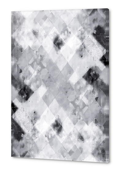 geometric pixel square pattern abstract texture background in black and white Acrylic prints by Timmy333