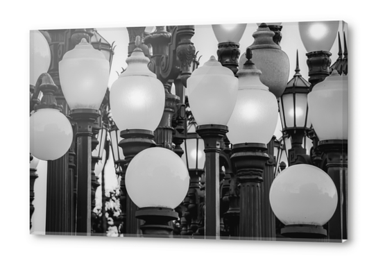 Urban Light at LACMA Los Angeles California USA in black and white Acrylic prints by Timmy333