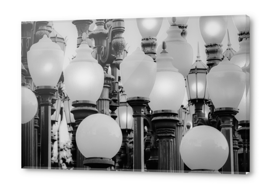 Urban Light at LACMA Los Angeles California USA in black and white Acrylic prints by Timmy333