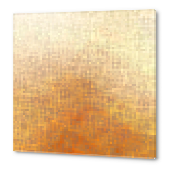 graphic design geometric pixel square pattern abstract in brown Acrylic prints by Timmy333