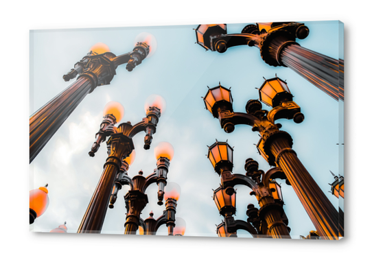 Urban Lights pole with blue sky at LACMA, Los Angeles, California, USA with blue sky Acrylic prints by Timmy333