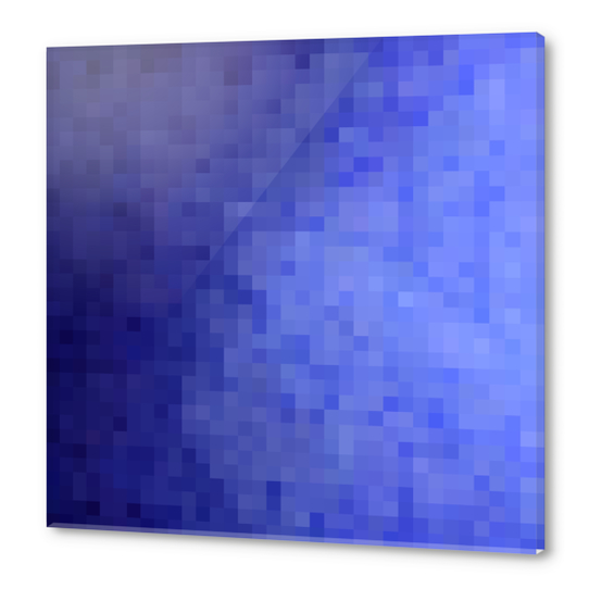 graphic design geometric pixel square pattern abstract background in blue Acrylic prints by Timmy333