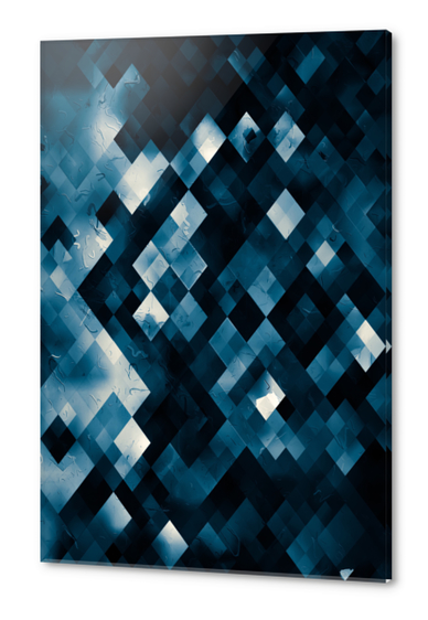 geometric square pixel pattern abstract background in blue  Acrylic prints by Timmy333