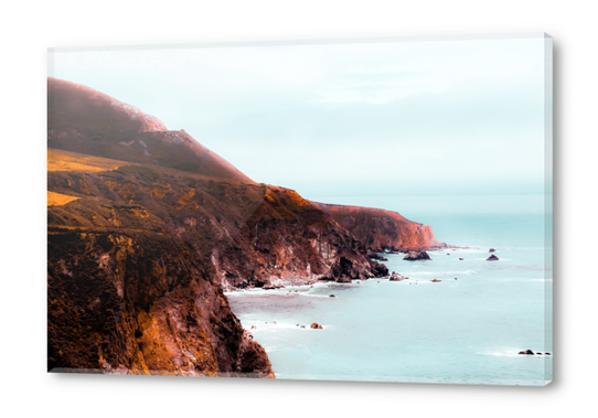 Mountains with ocean view at Big Sur, Highway 1, California, USA Acrylic prints by Timmy333