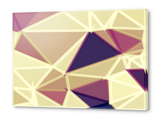 geometric triangle polygon pattern abstract in brown and red Acrylic prints by Timmy333