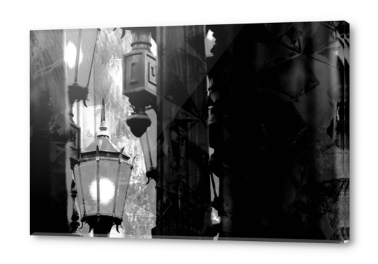 Lacma urban lights Los Angeles USA at night in black and white Acrylic prints by Timmy333