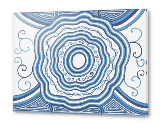 Blue Flower Mandala Acrylic prints by ShinyJill