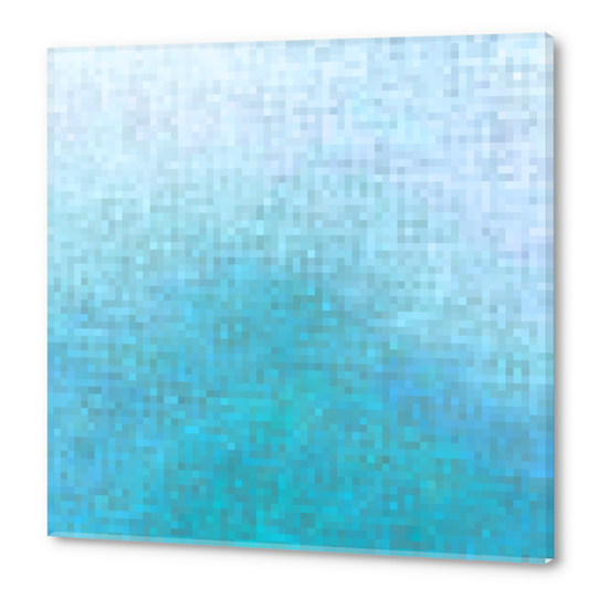 graphic design geometric pixel square pattern abstract in blue Acrylic prints by Timmy333