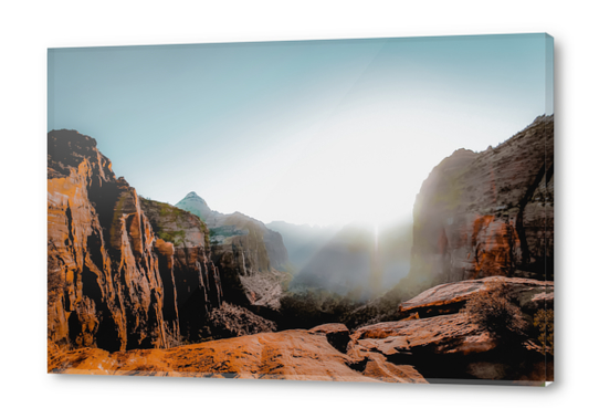 Mountains with blue sunny sky at Zion national park, Utah, USA Acrylic prints by Timmy333