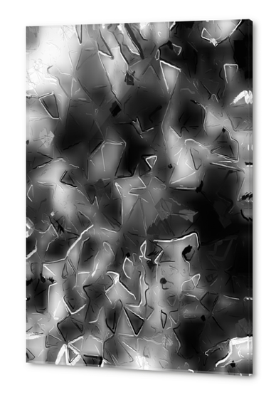 geometric painting texture abstract background in black and white Acrylic prints by Timmy333