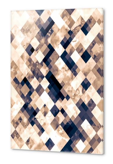 geometric pixel square pattern abstract background in brown Acrylic prints by Timmy333