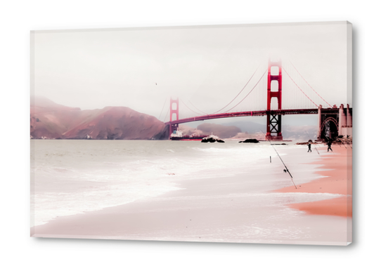 Beach with Golden Gate Bridge view San Francisco USA Acrylic prints by Timmy333