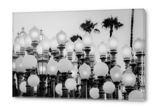 Urban Light at LACMA Los Angeles California USA in black and white Acrylic prints by Timmy333