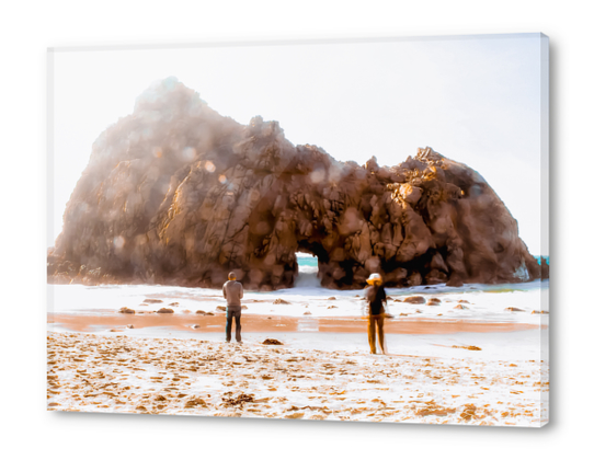 Big stone and sandy beach at Pfeiffer beach, Big Sur, California, USA Acrylic prints by Timmy333