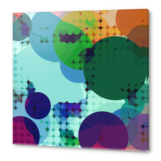 green and blue geometric circle shape abstract background Acrylic prints by Timmy333