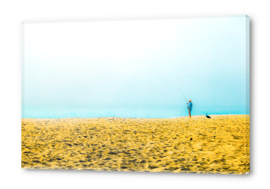 fishing at the sandy beach, Point Mugu beach, California, USA Acrylic prints by Timmy333