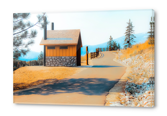 walkway with mountains view at Lake Tahoe, Nevada, USA Acrylic prints by Timmy333