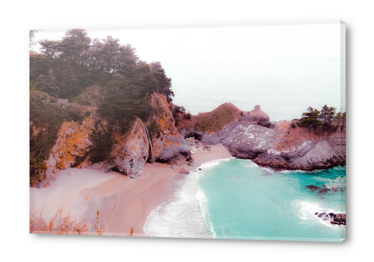 waterfall and beach at Mcway Falls, Big Sur, Highway 1, California, USA Acrylic prints by Timmy333