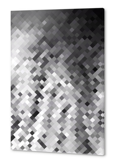 graphic design pixel geometric square pattern abstract background in black and white Acrylic prints by Timmy333