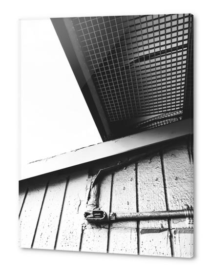 wood building in the city in black and white Acrylic prints by Timmy333