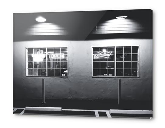 windows of the bar and restaurant in Los Angeles, USA in black and white Acrylic prints by Timmy333