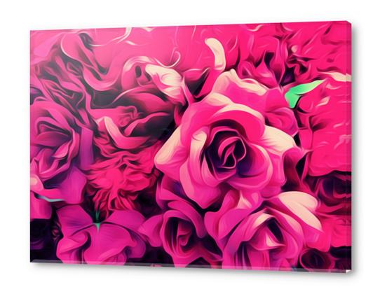 drawing and painting pink roses texture background Acrylic prints by Timmy333