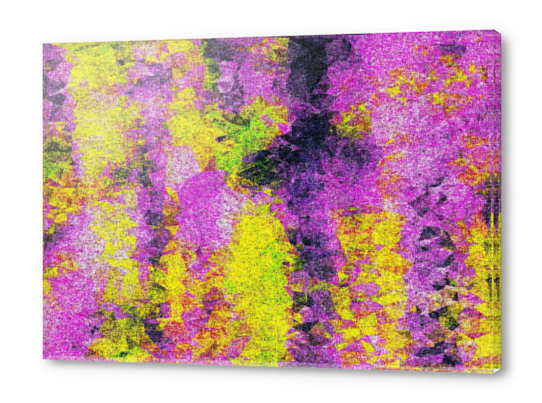 vintage psychedelic painting texture abstract in pink and yellow with noise and grain Acrylic prints by Timmy333