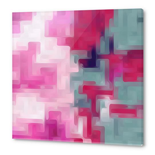 pink red and green painting abstract background Acrylic prints by Timmy333