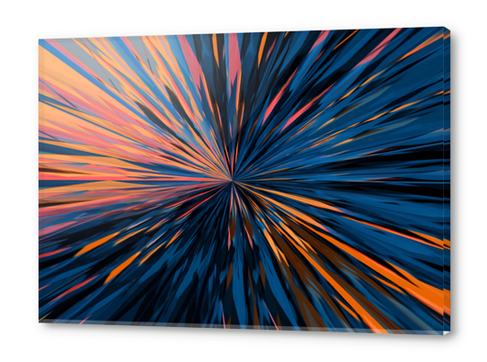 psychedelic splash painting abstract pattern in orange brown pink blue Acrylic prints by Timmy333