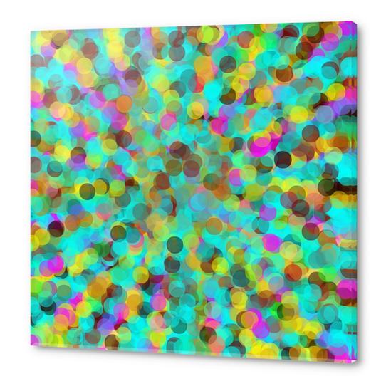 pink green yellow purple and brown circle abstract background Acrylic prints by Timmy333