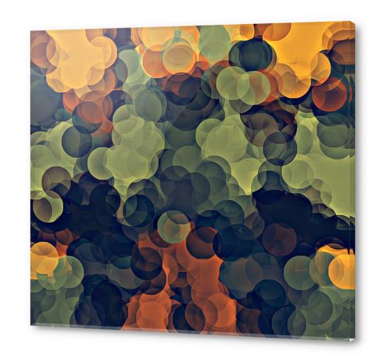 yellow green and brown circle pattern abstract background Acrylic prints by Timmy333