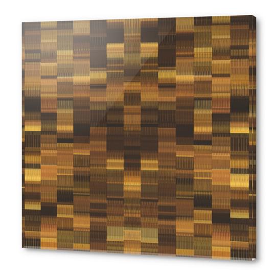 gold brown and black plaid pattern abstract background Acrylic prints by Timmy333