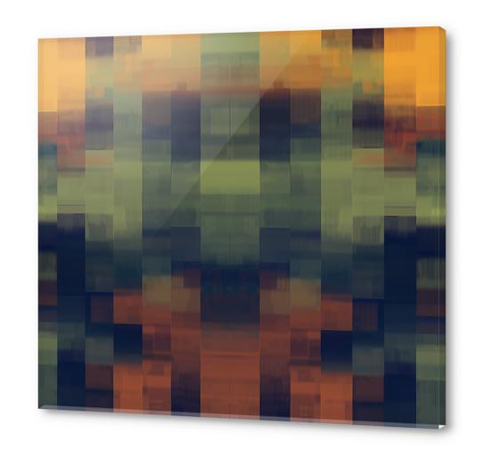 green brown black and yellow plaid pattern abstract background Acrylic prints by Timmy333