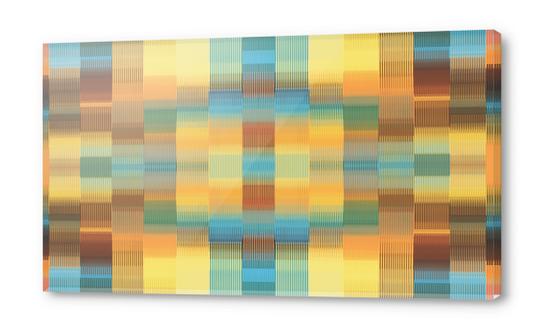 orange blue and brown plaid pattern abstract background Acrylic prints by Timmy333