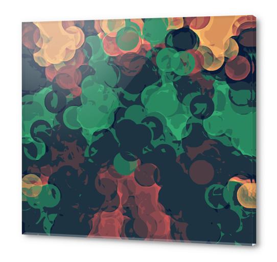 green brown orange and black circle abstract background Acrylic prints by Timmy333