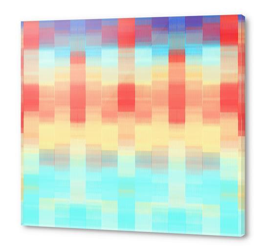 red blue and orange plaid pattern abstract background Acrylic prints by Timmy333