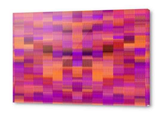orange pink and purple plaid pattern abstract background Acrylic prints by Timmy333