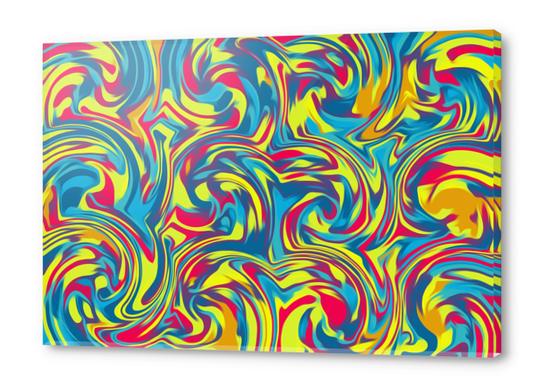 red blue and yellow curly painting abstract background Acrylic prints by Timmy333