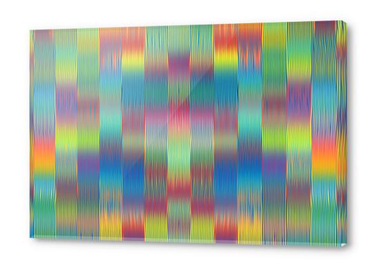 green blue pink red and yellow painting lines pattern abstract background Acrylic prints by Timmy333