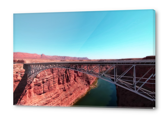 bridge over the river in the desert with blue sky in USA Acrylic prints by Timmy333