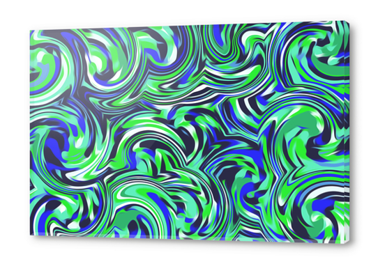 spiral line drawing abstract pattern in blue and green Acrylic prints by Timmy333