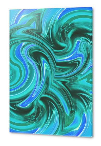 green and blue curly painting abstract background Acrylic prints by Timmy333