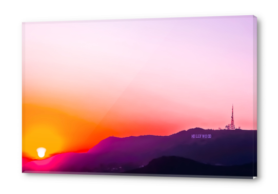 Hollywood sign in California, USA with summer sunset sky Acrylic prints by Timmy333