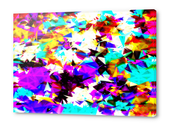 psychedelic geometric triangle abstract pattern in purple pink blue yellow red Acrylic prints by Timmy333