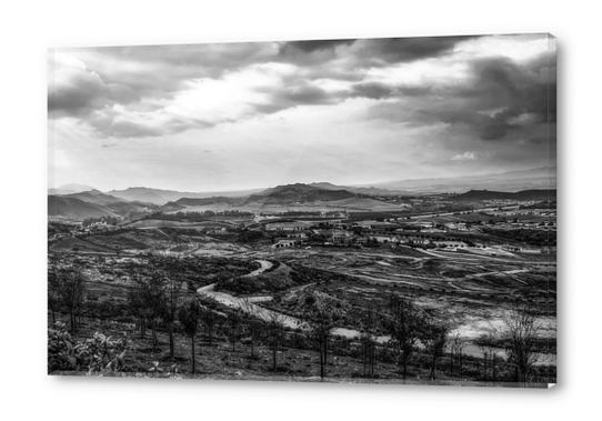 view from Simi Valley, USA in black and white Acrylic prints by Timmy333