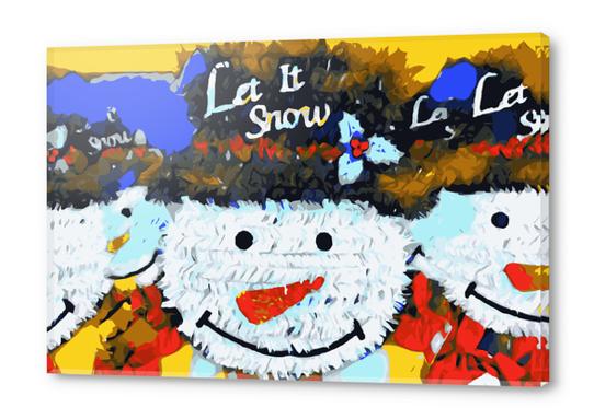 drawing and painting snowman dolls with hat background Acrylic prints by Timmy333