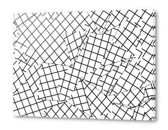 geometric square shape line pattern abstract background in black and white Acrylic prints by Timmy333