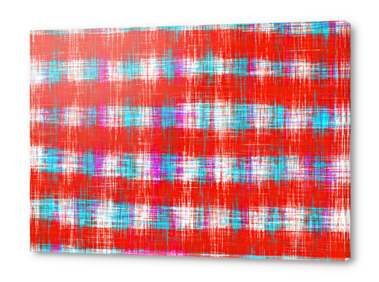 plaid pattern abstract texture in in red blue pink Acrylic prints by Timmy333